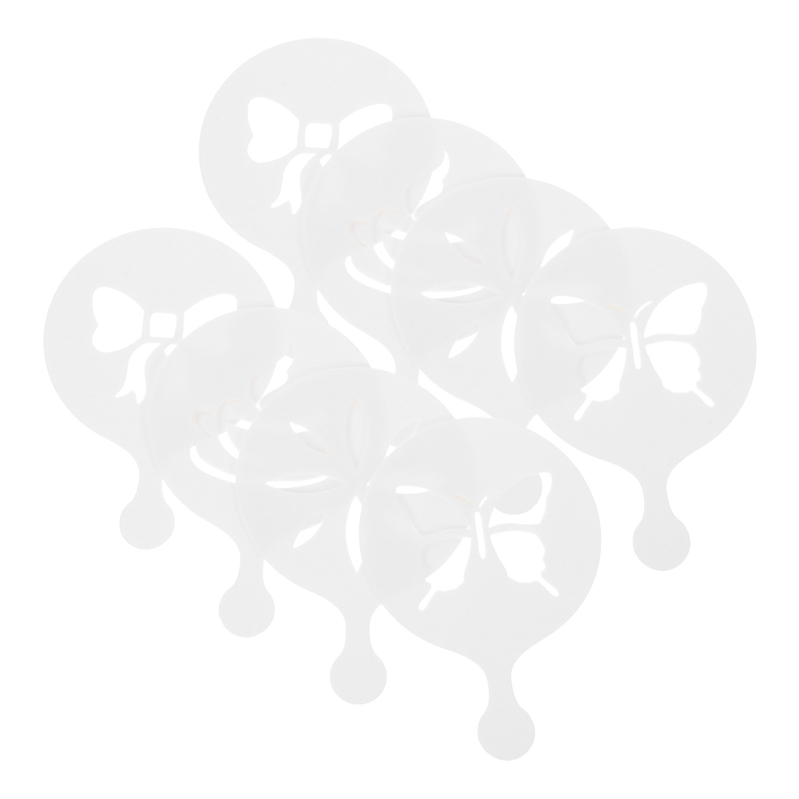 Coffee Stencil Art - 8-teiliges Kaffee-Kunst-Schablonen-Set Latte DIY Backen Wiederverwendbare