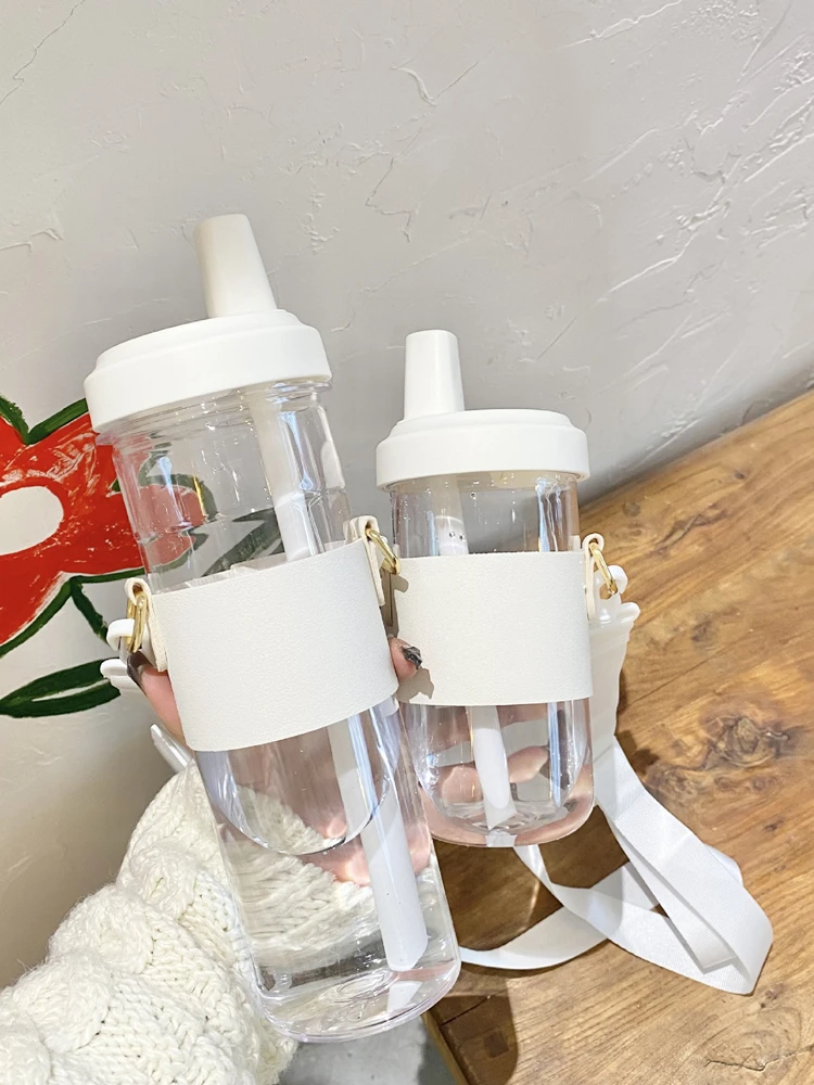 Coffee Tea Boba - Kawaii Bubble Tea Glaswasserflasche mit Strohhalm,
