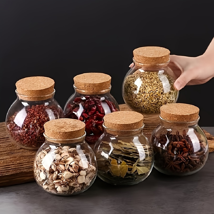 Coffee Tea Sugar Canisters - 500 ml Klarglas-Vorratsbehälter, rundes dekoratives kleines