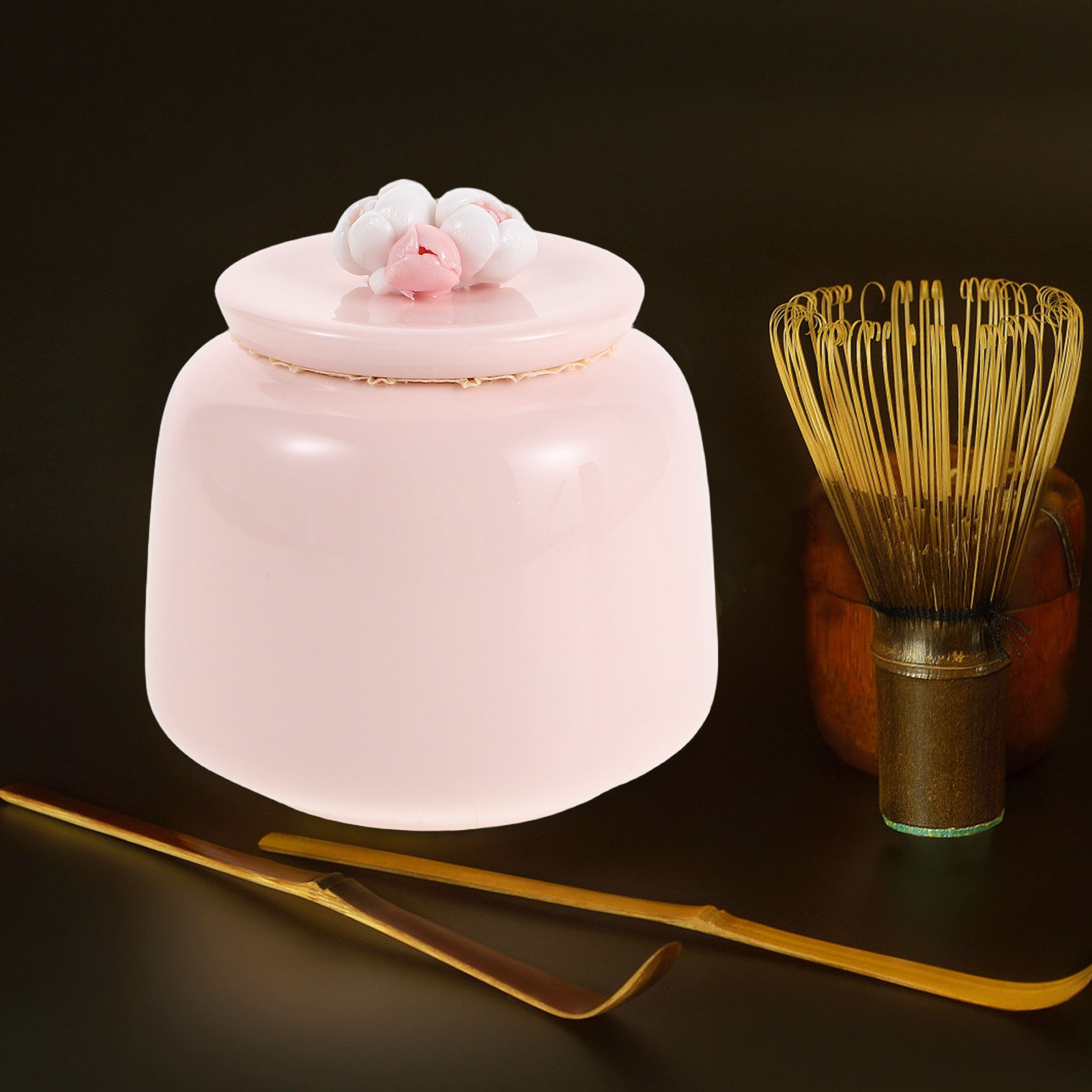 Coffee Tea Sugar Canisters - 200 ml Keramik-Teedose, rosa Porzellan, luftdichter