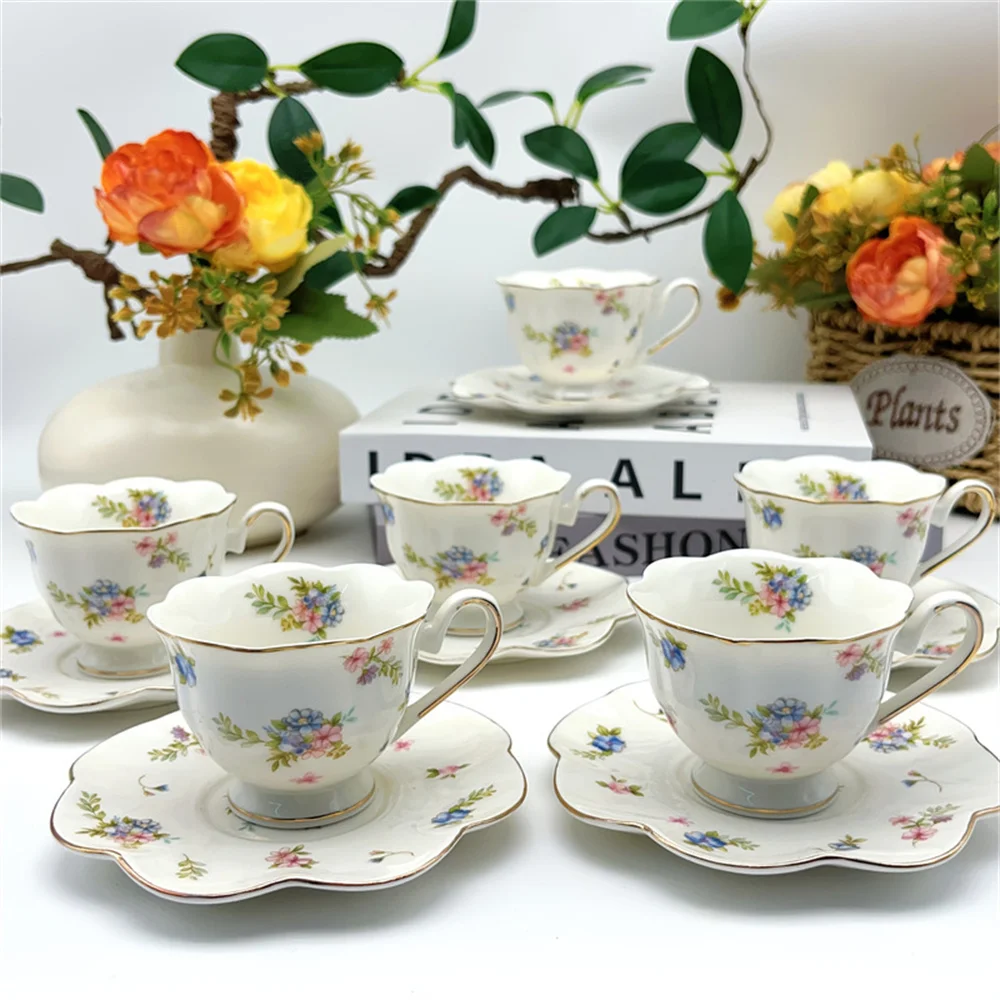 Espresso Cup Saucer - Europäisches Espresso-Tassen- und Untertassen-Set Lotusförmig Geprägt