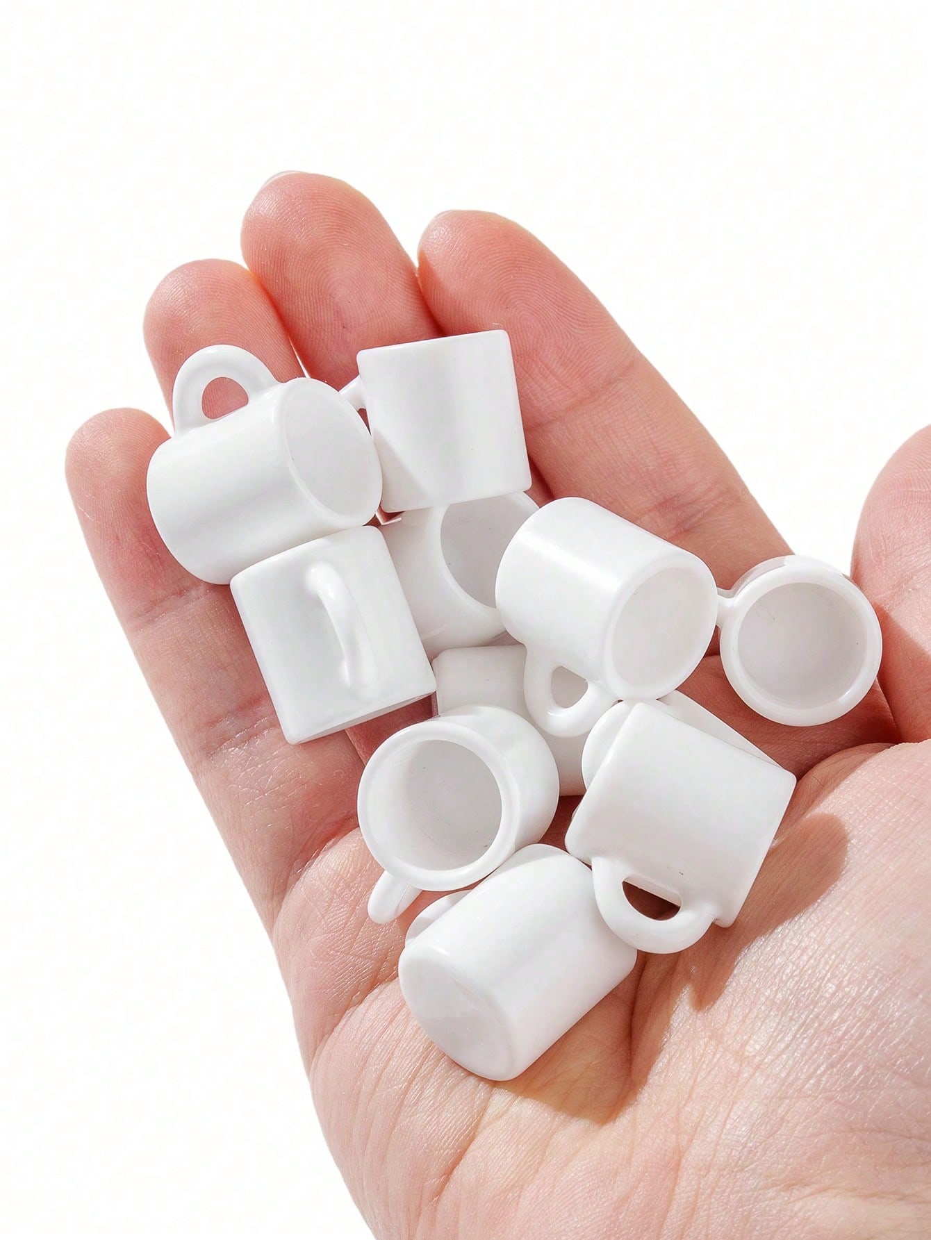 Coffee Tea Mugs - 10 Stück Miniatur-Tassen für Puppenhäuser: Weiße