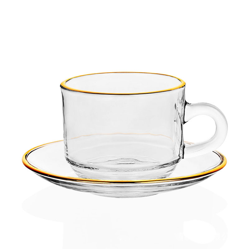 Goldene Kante Glas Kaffeetasse – Espresso Cup Saucer Bewertung und Preis