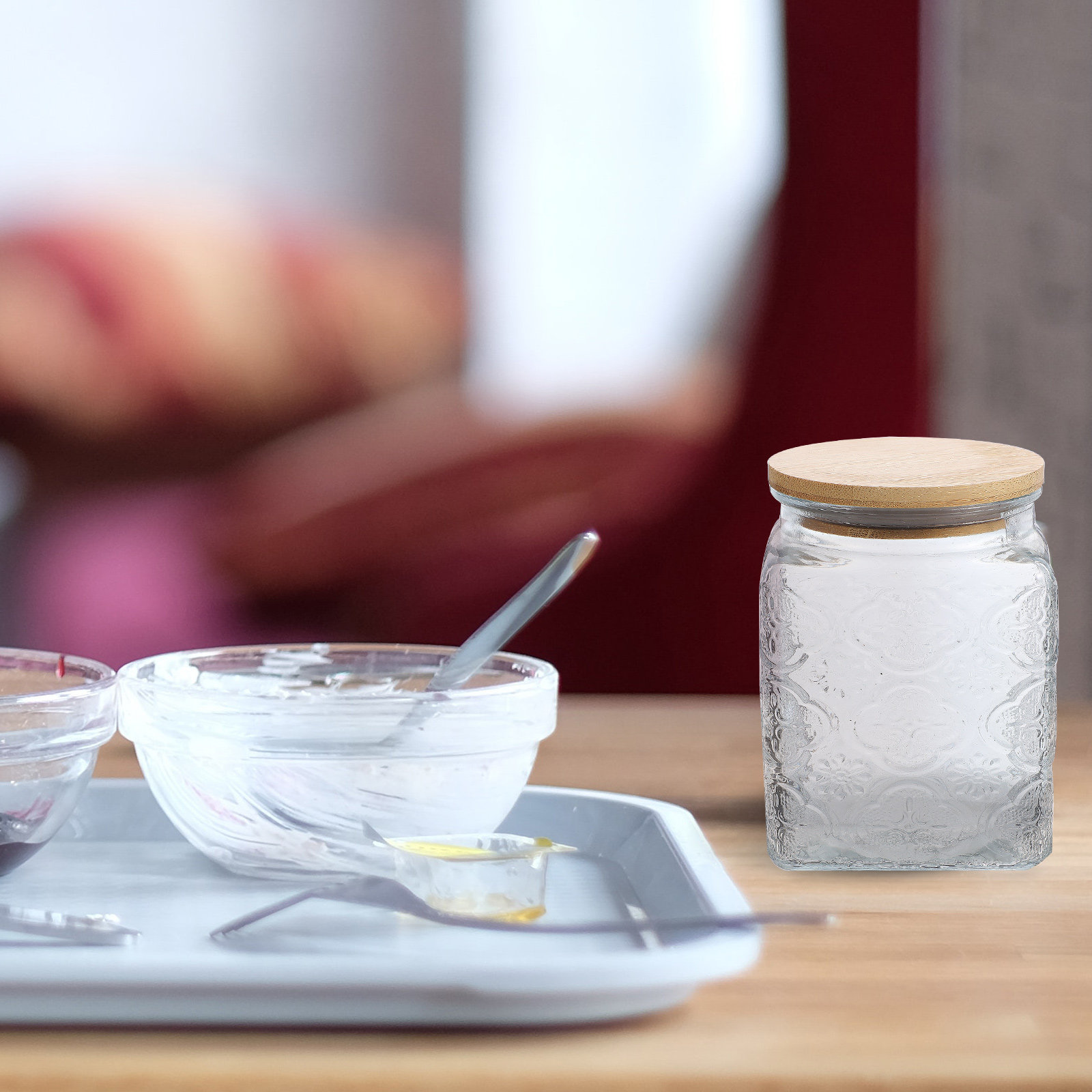 Glas-Vorratsdose mit geprägtem – Coffee Tea Sugar Canisters Bewertung und Preis
