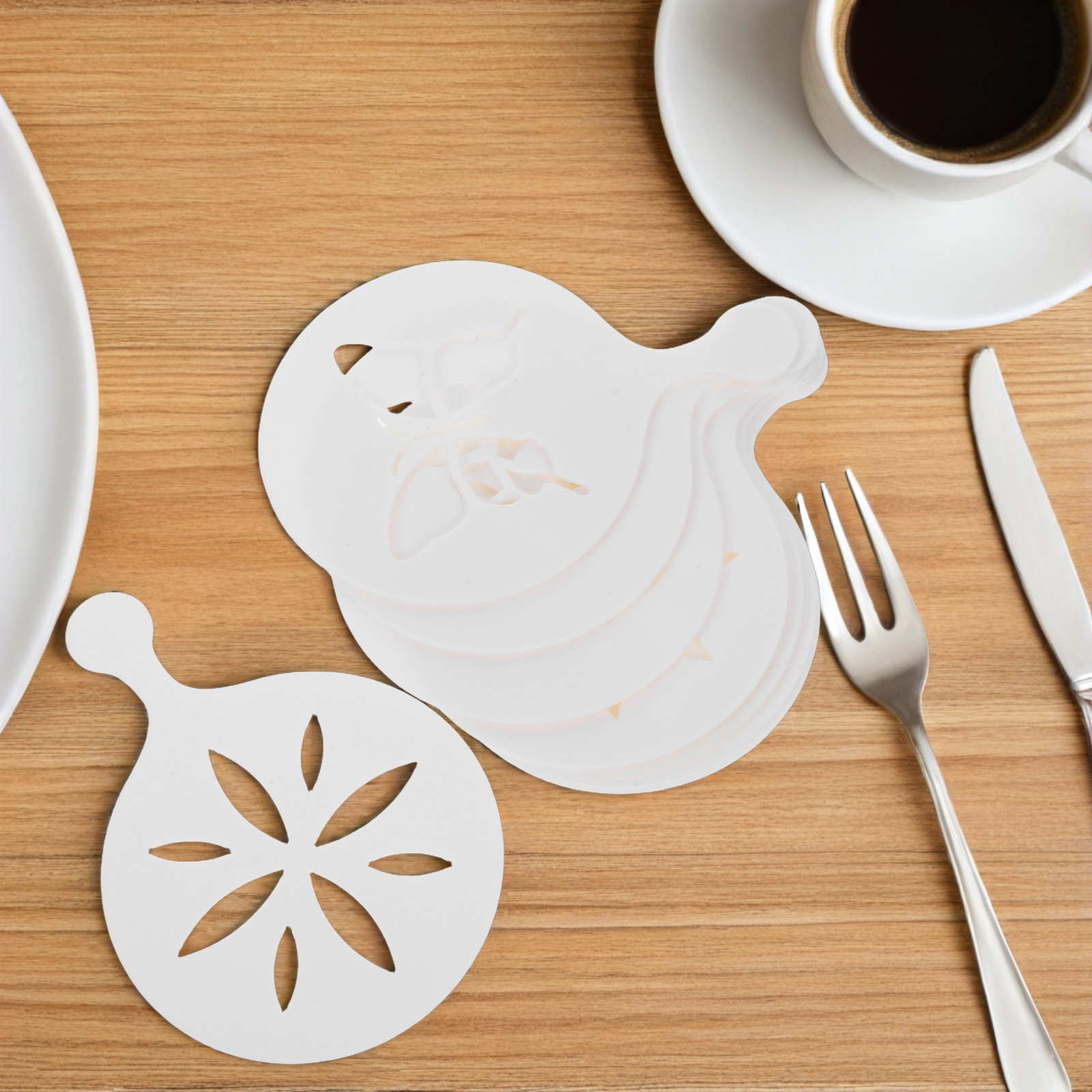 8-teiliges Kaffee-Kunst-Schabl – Coffee Stencil Art Bewertung und Preis