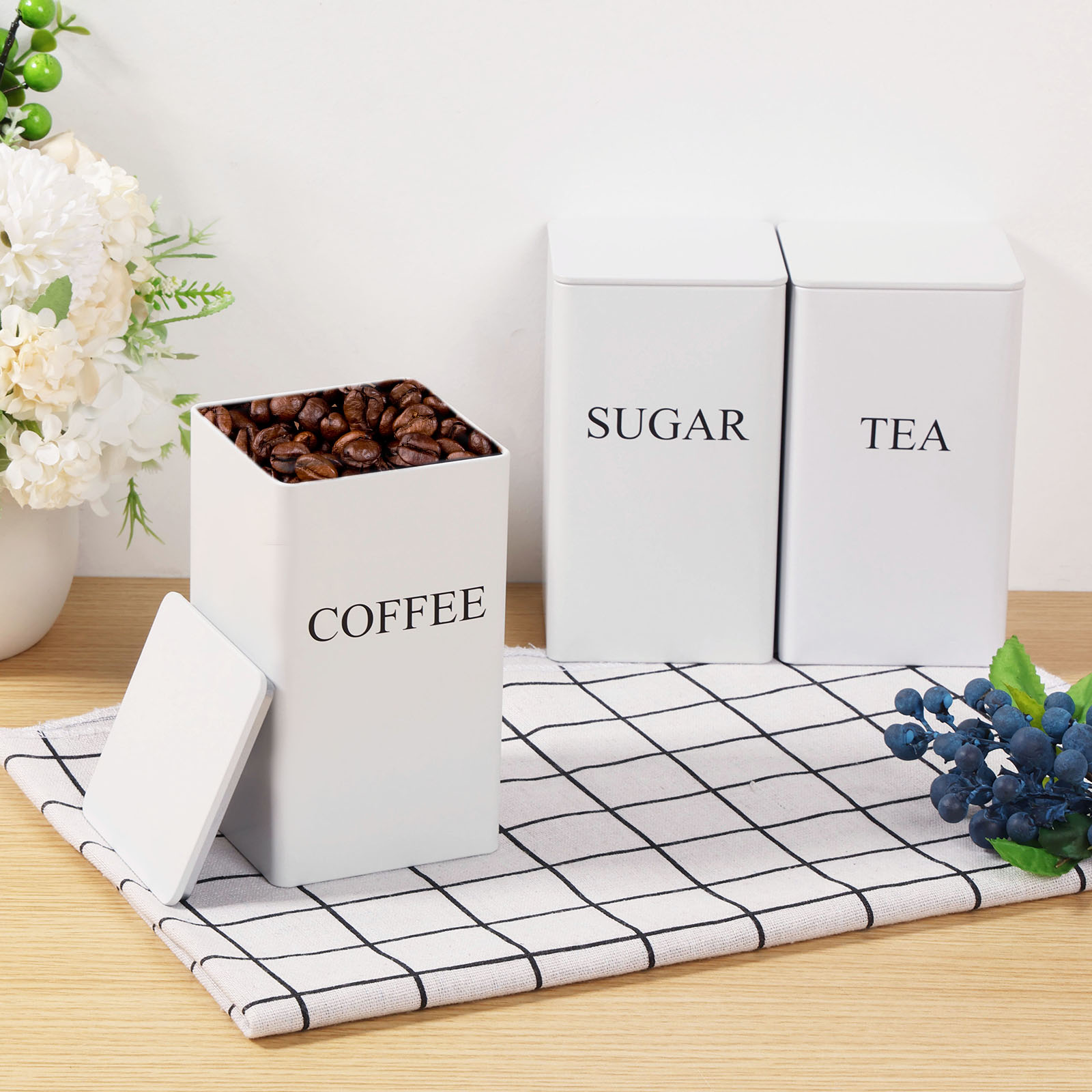 3Pcs Kaffee Bean Lagerung Kani – Coffee Tea Sugar Canisters Bewertung und Preis