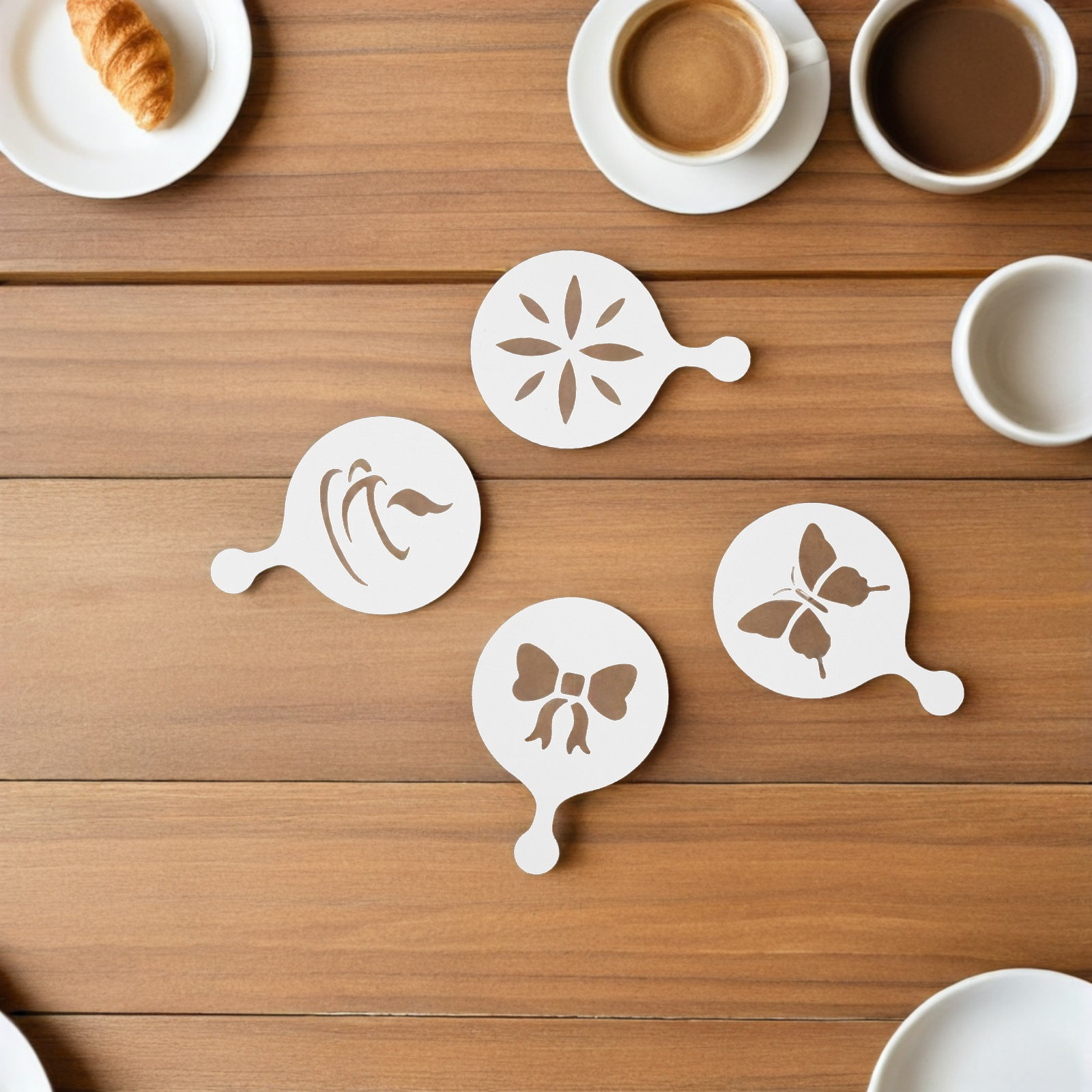 8 Stück Kaffee-Latte-Art-Schab – Coffee Stencil Art Bewertung und Preis
