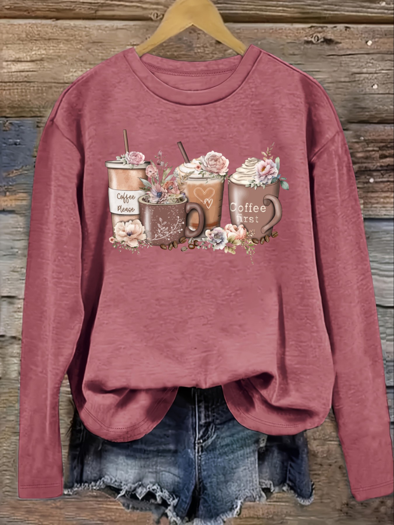 Damen-Freizeit-T-Shirt mit lan – Coffee&Tea House Menu Bewertung und Preis