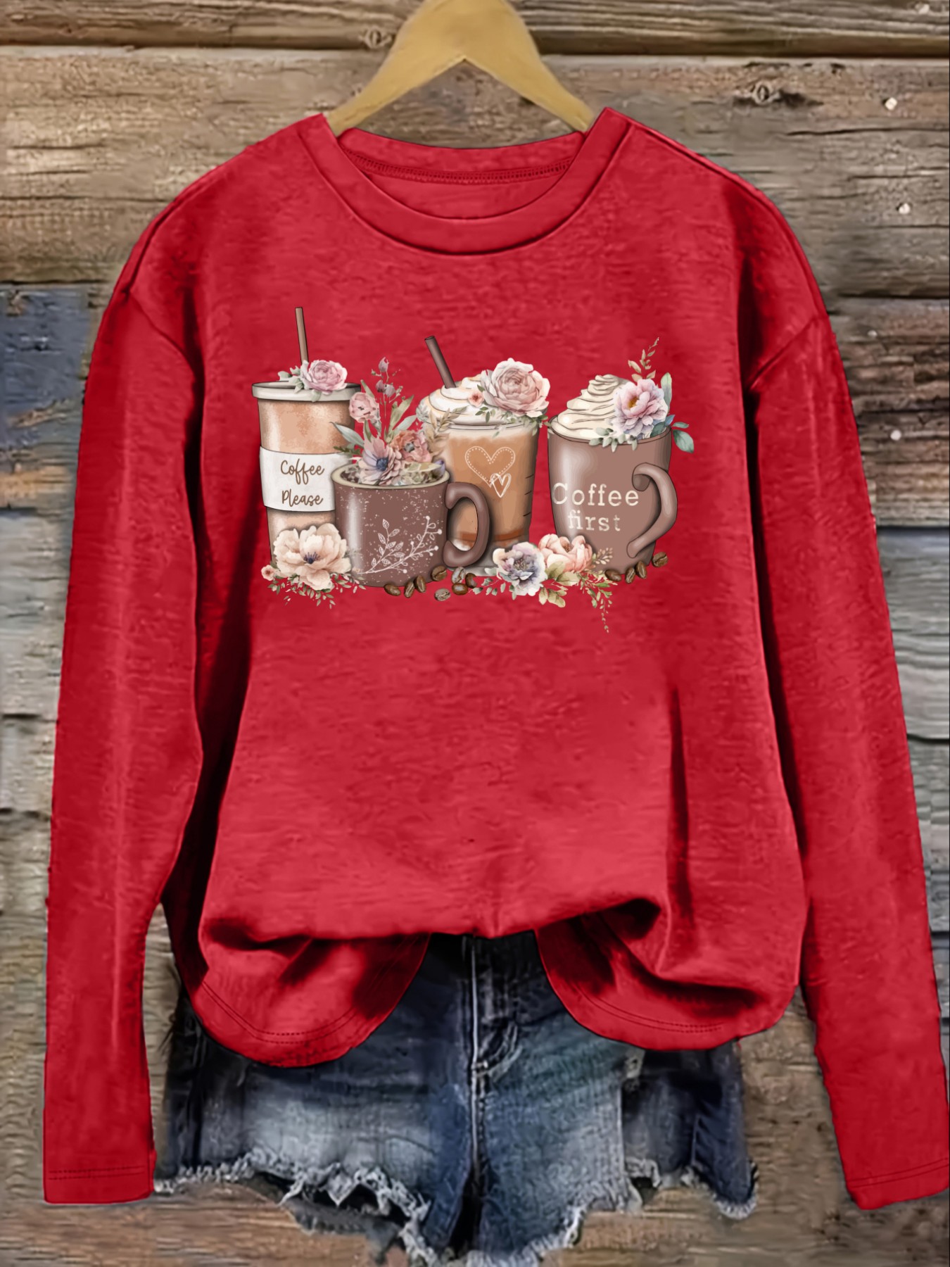 Damen-Freizeit-T-Shirt mit lan – Coffee&Tea House Menu Bewertung und Preis