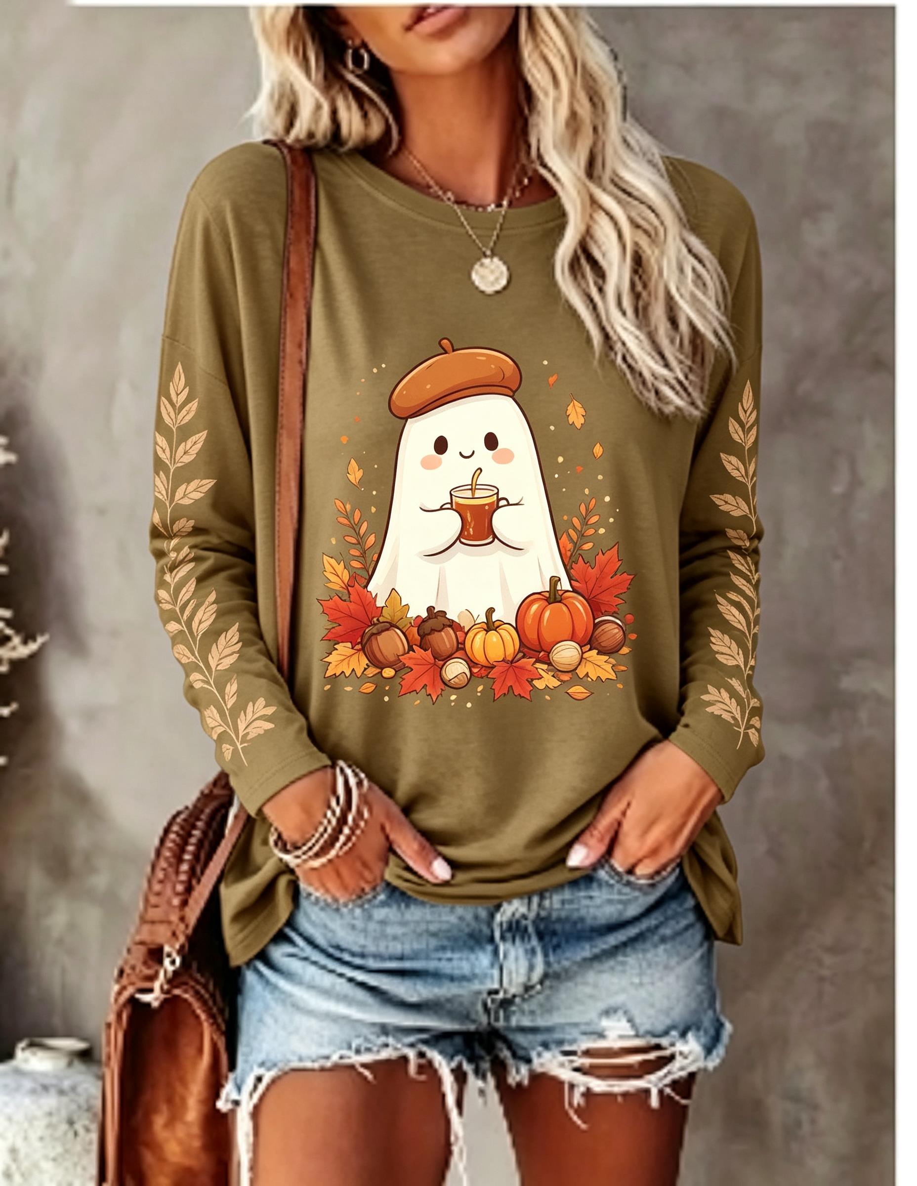 Damen-Langarm-T-Shirt mit süße – Coffee&Tea House Menu Bewertung und Preis