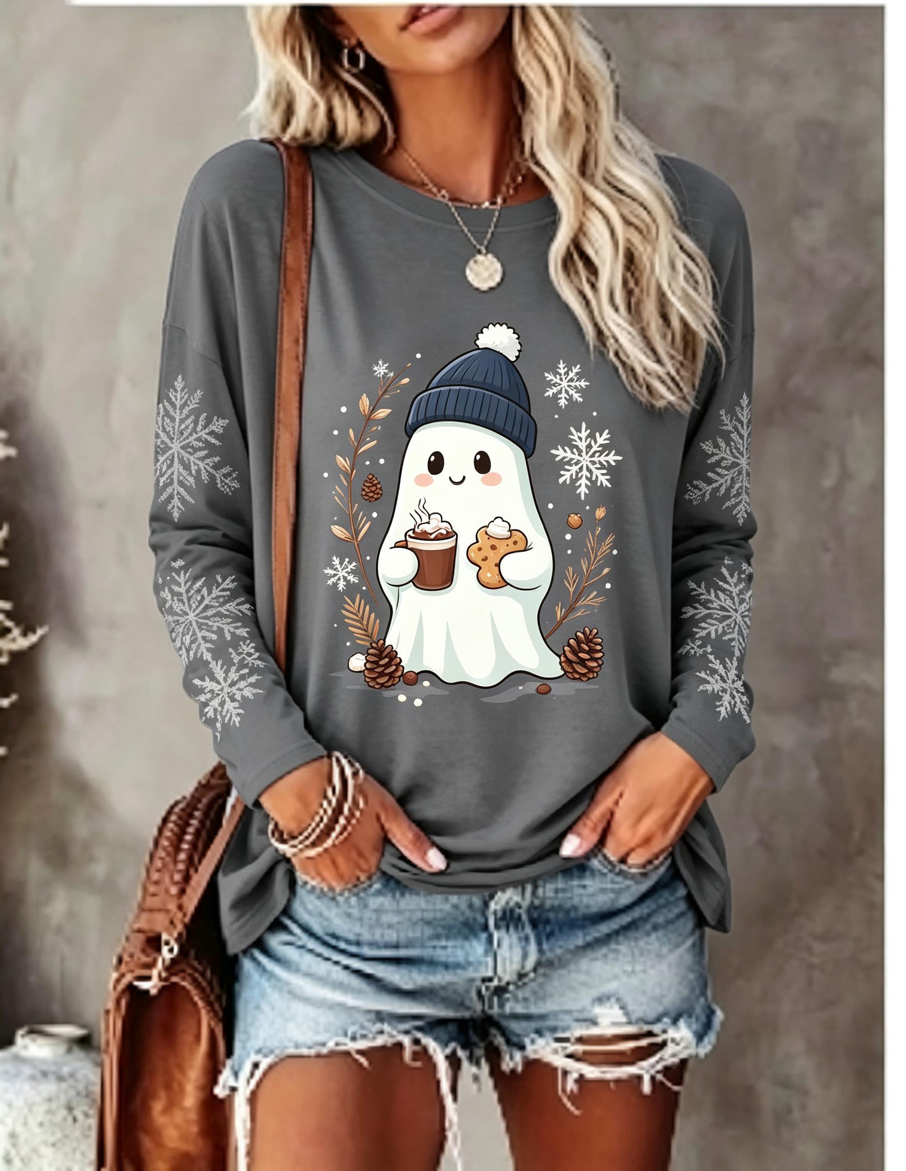 Damen-Langarm-T-Shirt mit süße – Coffee&Tea House Menu Bewertung und Preis