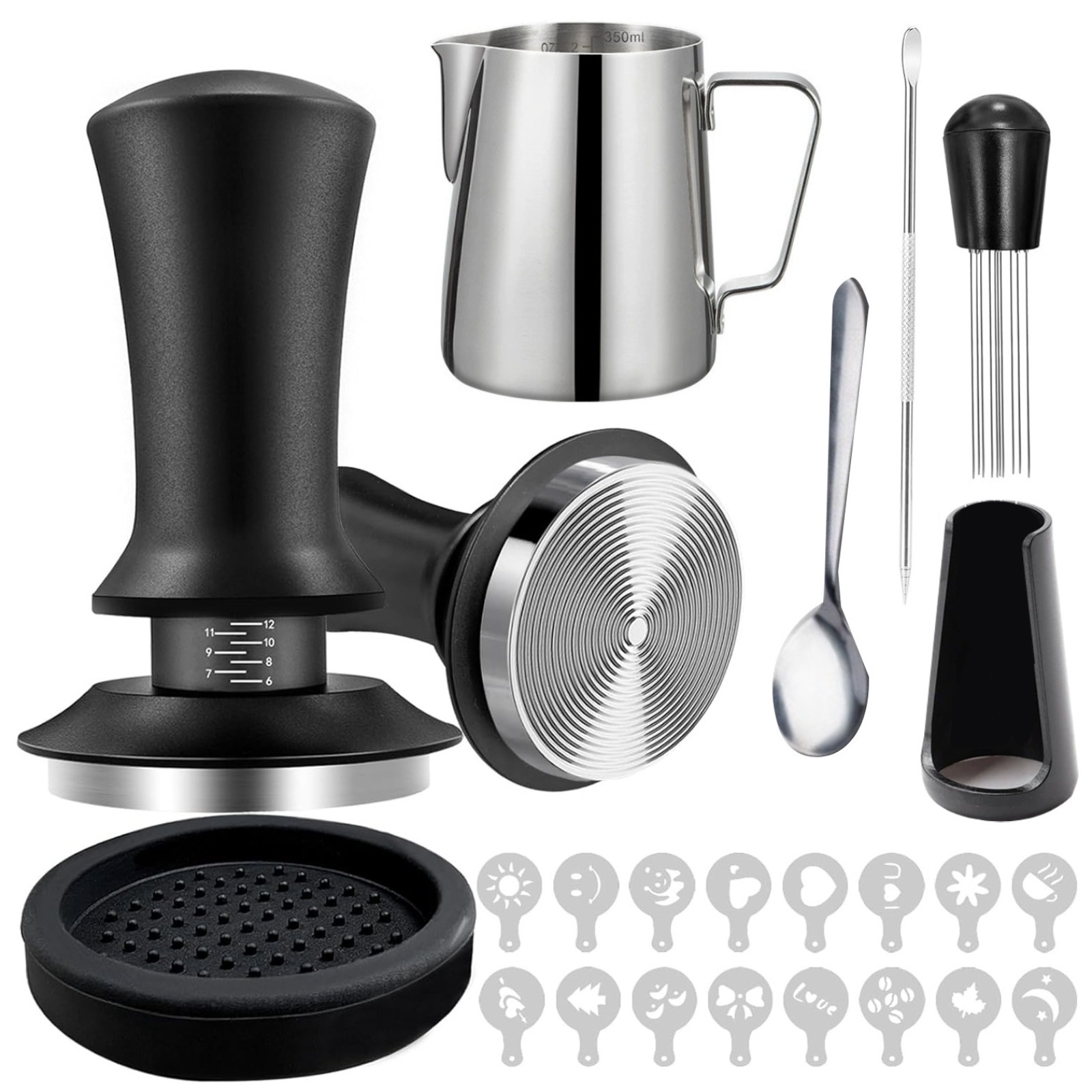 51mm Kaffee-Tamper-Set 22-teil – Coffee Stencil Art Bewertung und Preis